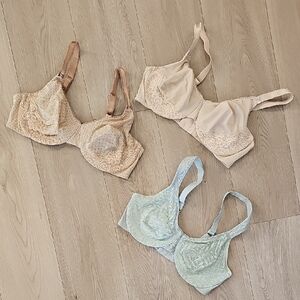 Olga Full Coverage Lift Underwire Bra Lot Of 3, 38D